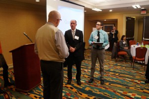 DNP student Winegart (R) participates in a role play activity.