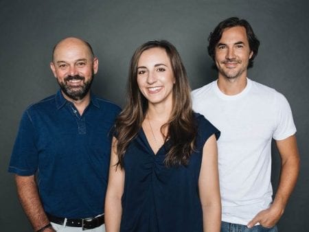Pictured (L-R): Bruce A. Gates, Nicole Dovolis, Luke Wooten