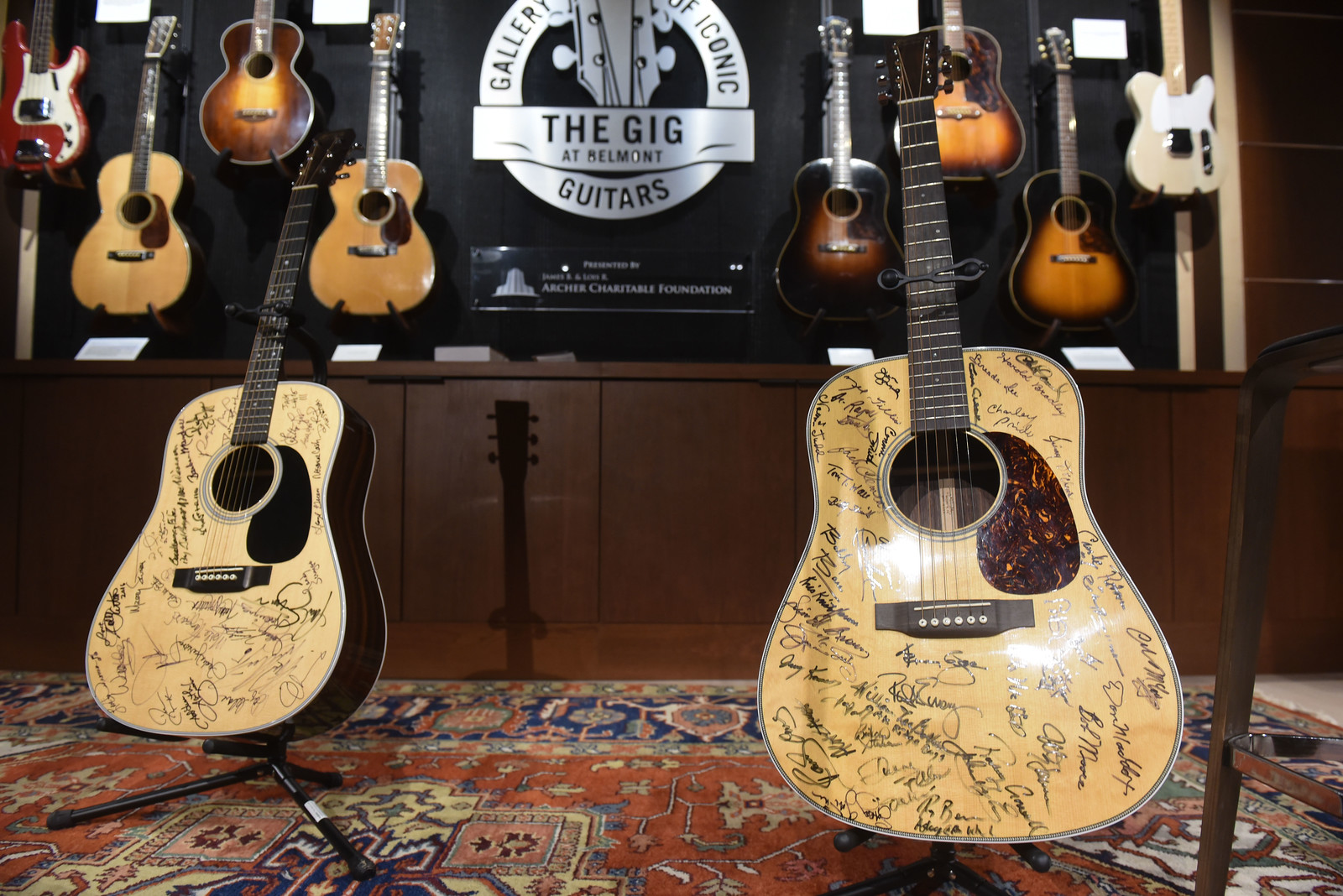Guitars signed by 76 of the 101 country artists interviewed for Ken Burnss highly anticipated eight-part, 16-hour documentary, COUNTRY MUSIC.
